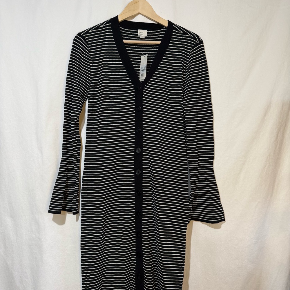 a new day Black and White Bell Long Sleeve Dress